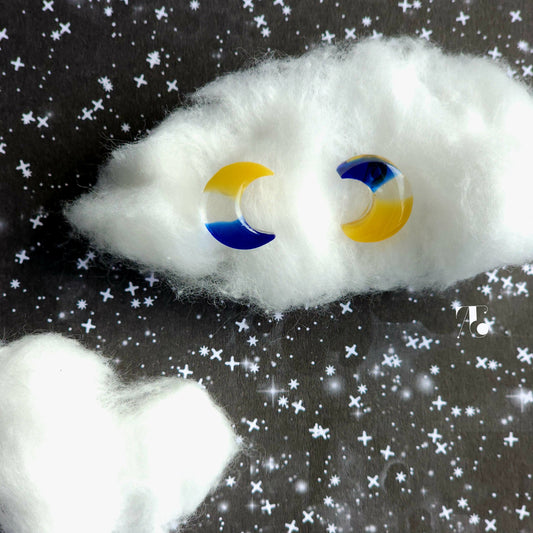 Resin Moon Stud Earrings