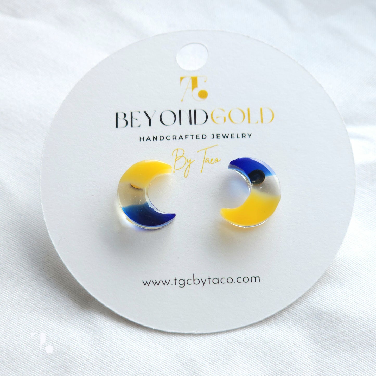 Resin Moon Stud Earrings