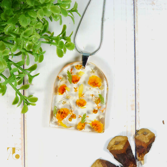 Pressed Flower Pendant Necklace