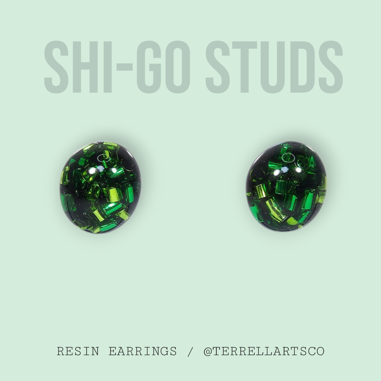 Shi-Go Green Stud Earrings