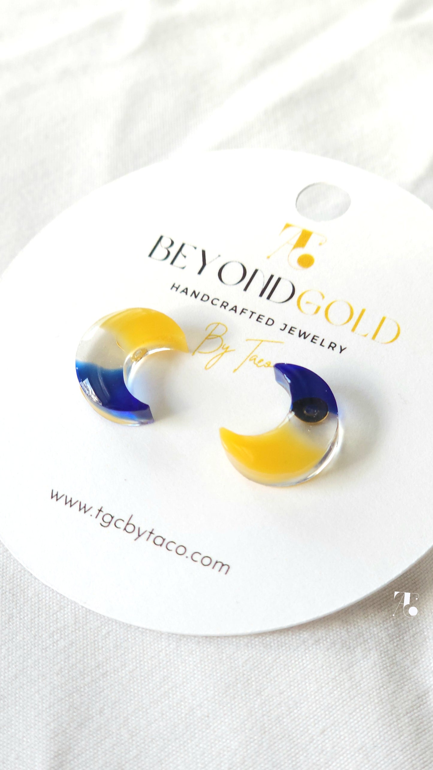 Resin Moon Stud Earrings