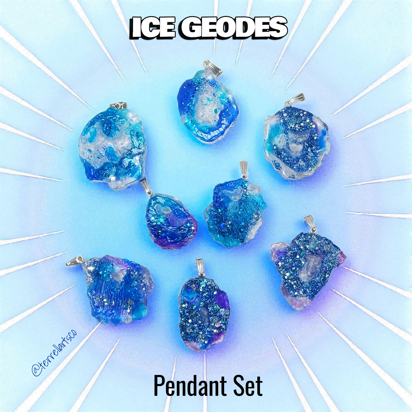 Ice Geode Pendant Set