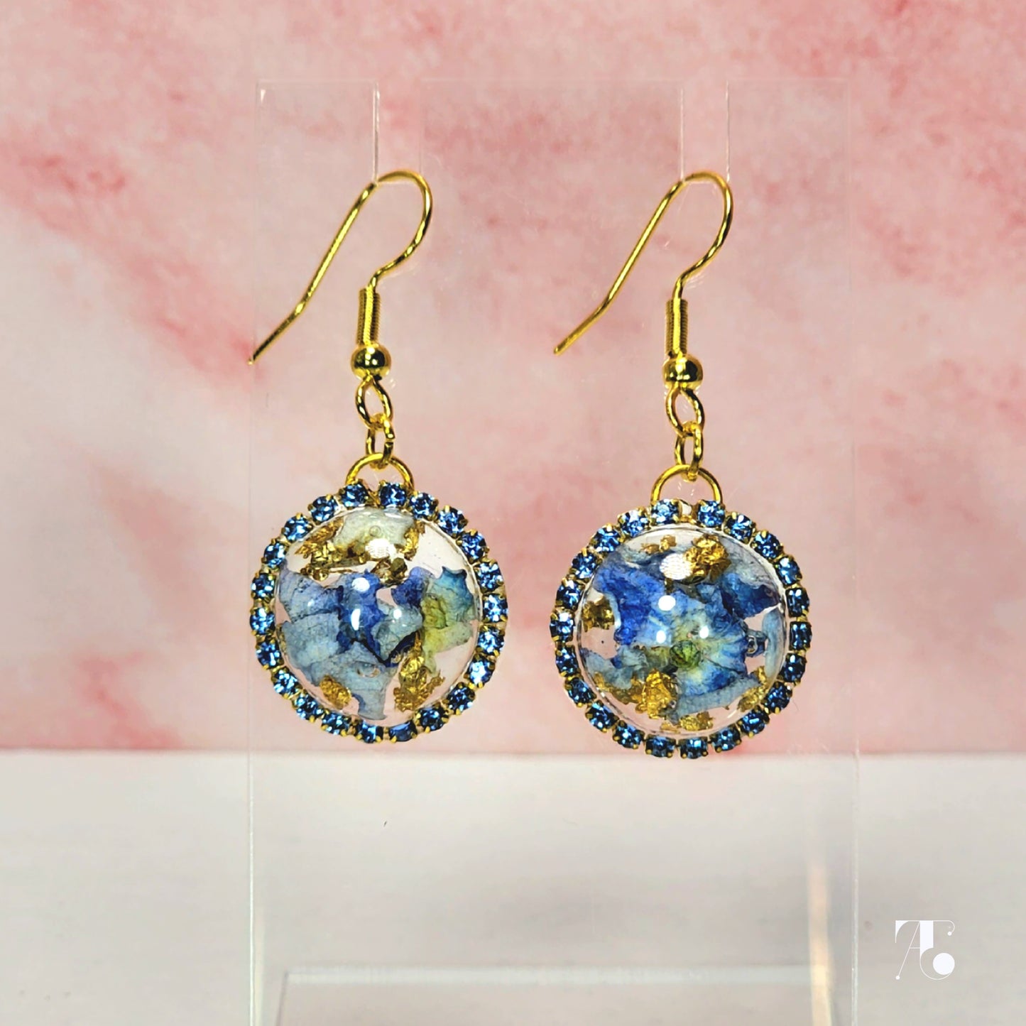 Blue Hydrangea Drop Earrings