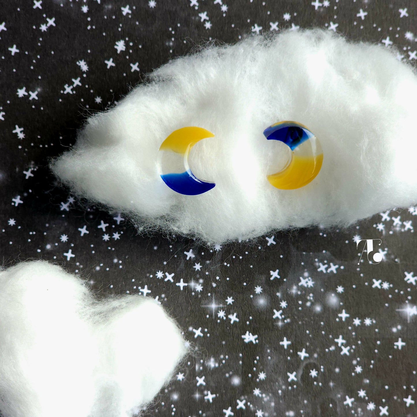 Resin Moon Stud Earrings